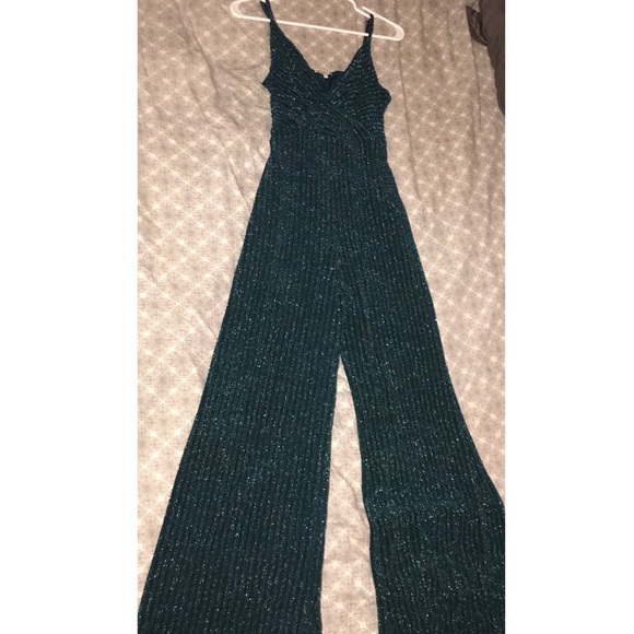 green sparkly jumpsuit